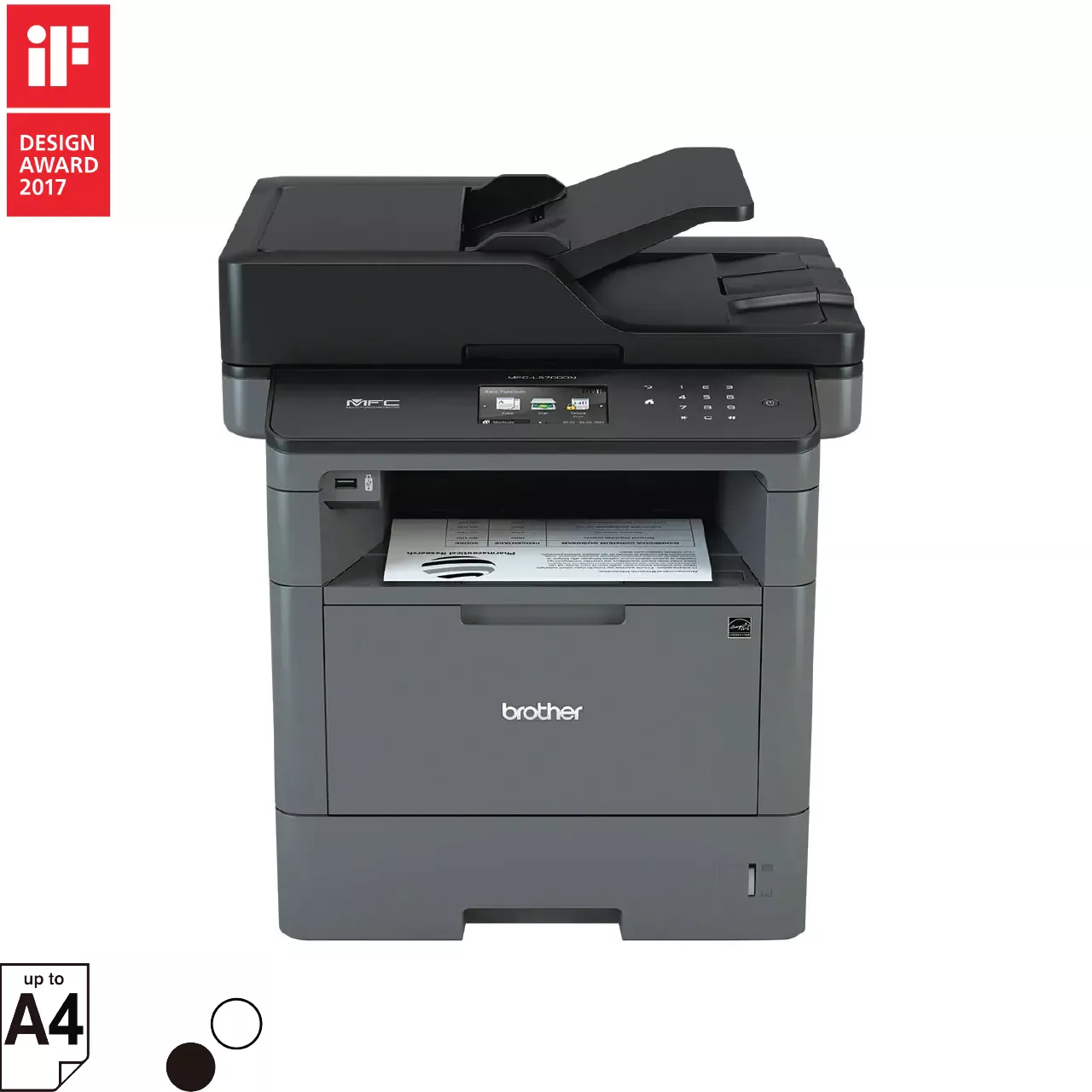 브라더 MFC-L5700DN A4 흑백 레이저복합기 공식 정면 이미지 · 본체 Brother 로고와 모델 표기 포함