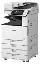 캐논 imageRUNNER ADVANCE C3520i A3 컬러 디지털복합기 제조사 공식 전체 이미지 · Canon 로고와 하단 4단 급지함·받침대·캐스터 포함