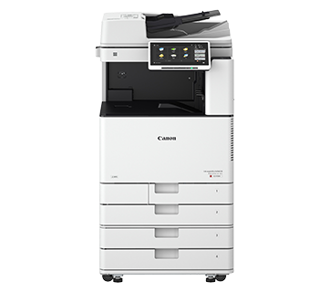 캐논 imageRUNNER ADVANCE DX C3720i A3 컬러 디지털복합기 제조사 공식 C3700 시리즈 전체 이미지 · Canon 로고와 하단 4단 급지함·받침대·캐스터 포함