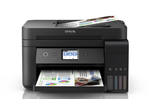 엡손 EcoTank L6191 A4 컬러 팩스복합기 제조사 공식 정면 이미지 · 본체 EPSON 로고와 잉크 탱크 포함